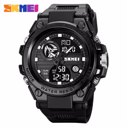 SKMEI New Fashion Sport Digital Watch Dual Display EL Light Alarm Watches Multifunction 50M Waterproof Watch for Men 2031 - B ...