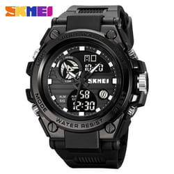 SKMEI New Fashion Sport Digital Watch Dual Display EL Light Alarm Watches Multifunction 50M Waterproof Watch for Men 2031 - Black