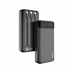 DUDAO capacious powerbank with 3 built-in cables 20000mAh USB Type C + micro USB + Lightning black ( K6Pro+), 20000 mAh, Lith ...