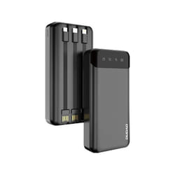 DUDAO capacious powerbank with 3 built-in cables 20000mAh USB Type C + micro USB + Lightning black ( K6Pro+) Lithium Polymer (LiPo)