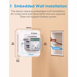 Smart Thermostat, for Electric Underfloor Heating, with Timer, Programmable and Multi-room Control, Hubless, Voice/Remote Control, Compatible with