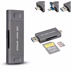 Metal SD Card Reader, USB 3.1 Micro USB 2.0 Type-C 3.1 Easy Card Reader USB OTG Adapter for UHS-II UHS-I SD SDHC SDXC Micro S ...