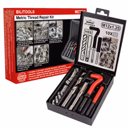 BILITOOLS M12x1.25 Thread Repair Kit, HSS Drill Helicoil Repair Kit Metric