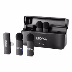 BOYA BY-V4 | Ultracompact 2.4GHz Wireless Microphone System, Clip-on microphone, 20 - 20000 Hz, 16 bit, 48 kHz, 80 dB, Wirele ...