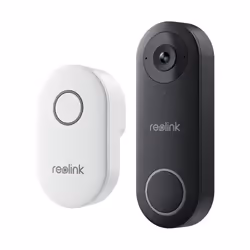 Reolink D340W - 5MP Video Doorbell with Chime, 2.4/5 GHz Wi-Fi, Person Detection, Two-Way Audio, Works with NVRs, Black, Whit ...