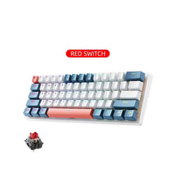 ) Machenike K500-B61 Mini Mechanical Gaming Keyboard 60% RGB Backlit 61Keys - Red Switch (White