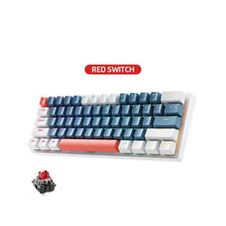 ) Machenike K500-B61 Mini Mechanical Gaming Keyboard 60% RGB Backlit 61Keys - Red Switch (Blue