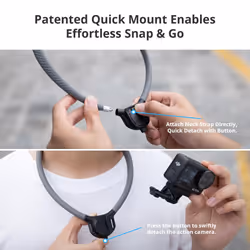 PGYTECH CapLock POV Neck Mount for DJI OSMO Action 4/3  for Gopro Hero 12/11/10  for OSMO Pocket  Hand Free Video Vlog Necklace Lanyard Body