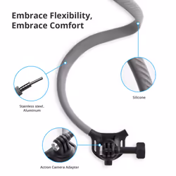 PGYTECH CapLock POV Neck Mount for DJI OSMO Action 4/3  for Gopro Hero 12/11/10  for OSMO Pocket  Hand Free Video Vlog Necklace Lanyard Body