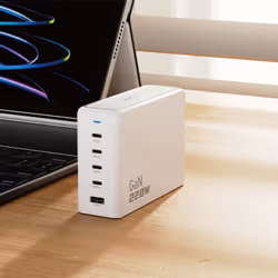 DUDAO A228EU 228Watt GaN 4xUSB-C+ 1xUSB-A Universal White AC Fast charging Indoor