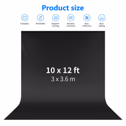 NEEWER 3x6M Collapsible Backdrop Black