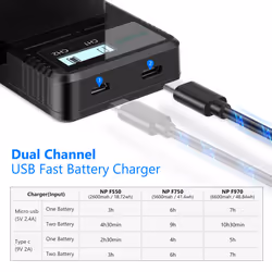 NEEWER NP-F970 Sony Replacement Battery Charger Set 2-Pack