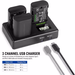 NEEWER LP-E6NH Replacement Battery Charger Set for Canon