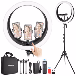NEEWER RP19H 19 Inch LED Ring Light With 3 Phone Holders