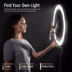 NEEWER RP19H 19 Inch LED Ring Light With 3 Phone Holders