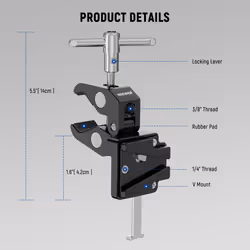 NEEWER Mini V Mount Battery Plate with Super Crab Clamp