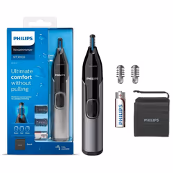 Philips Nose Hair Trimmer, Series 3000 Nose, Ear and Eyebrow Trimmer Showerproof with Protective Guard System, Battery-Operat ...