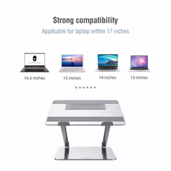 NILLKIN Aluminum Laptop Stand For 17 inch MacBook Pro Adjustable Ergonomic Free Adjustment Ventilated Laptop Holder Computer Cooling Stand - silver