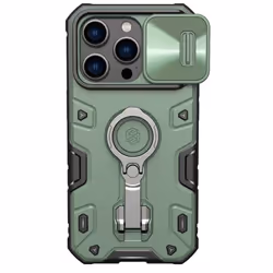 Nillkin CamShield Armor Pro Case For iPhone 14 Pro Phone Case Ring Holder Camera Slider Heavy Protection Shockproof Back Cover - green, iPhone 14 Pro