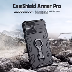 Nillkin CamShield Armor Pro Case For iPhone 14 Pro Phone Case Ring Holder Camera Slider Heavy Protection Shockproof Back Cover - green, iPhone 14 Pro