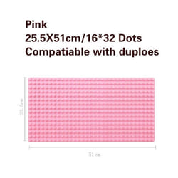 51*25.5cm Large Particle Building Blocks Baseplate Bricks Base Plate DIY Educational Toys for Children Bricks Wall - pink