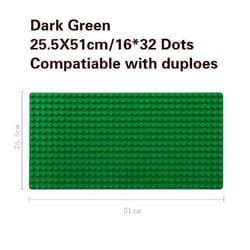 51*25.5cm Large Particle Building Blocks Baseplate Bricks Base Plate DIY Educational Toys for Children Bricks Wall - green