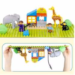 51*25.5cm Large Particle Building Blocks Baseplate Bricks Base Plate DIY Educational Toys for Children Bricks Wall - green