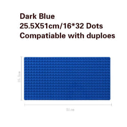 51*25.5cm Large Particle Building Blocks Baseplate Bricks Base Plate DIY Educational Toys for Children Bricks Wall - blue
