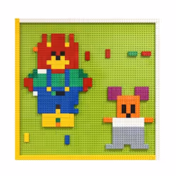 51*25.5cm Large Particle Building Blocks Baseplate Bricks Base Plate DIY Educational Toys for Children Bricks Wall - blue