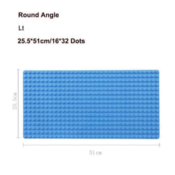 51*25.5cm Large Particle Building Blocks Baseplate Bricks Base Plate DIY Educational Toys for Children Bricks Wall - light blue