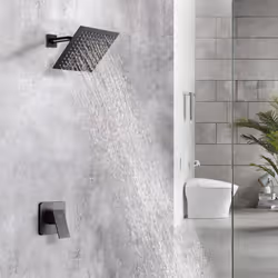 POP SANITARYWARE Matte Black Shower Faucet Set  Bathroom Rainfall Show