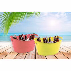 Ice Buckets Pack of 2 Outdoor Party BBQ Summer Party Drinks Home Garden Bello Barware - Pink & Yellow