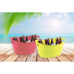 Ice Buckets Pack of 2 Outdoor Party BBQ Summer Party Drinks Home Garden Bello Barware - Pink & Yellow