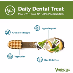 WHIMZEES By Wellness Variety Box Dental, Mixed Shapes, Size M, 28 Pieces, Natural and Grain Free Dog Chews, Dog Dental