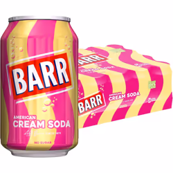 BARR since 1875, 24 Pack American Cream Soda, Zero No Sugar Sparkling Soft