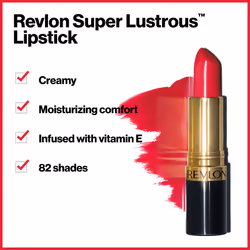Revlon Super Lustrous Lipstick with Vitamin E and Avocado Oil, Pearl Lipstick in Mauve, 460 Blushing Mauve, 0.15 oz