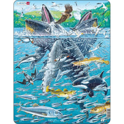 Larsen Maxi Humpback Whales in a school of herrings 140 pcs puzzle