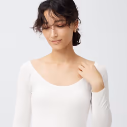 Gu STyle HeaT Wide Neck T  8 4 Sleeve - 09 BLACK/S