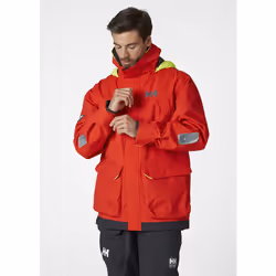 Helly-Hansen Pier 3.0 Coastal Sailing Jacket for Men - Waterproof  Windproof  and Breathable  with Packable Neon Yellow Hood  222 Alert Red - XL