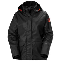 Helly-Hansen Womens Luna/Gale Waterproof Rain Jacket with Adjustable Packable Hood in Collar  Pockets  and Neoprene Cuffs  Black Small