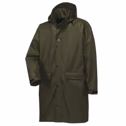 Helly-Hansen Workwear Impertech Long Waterproof Jackets for Men Made from Heavy-Duty Protective Stretch Polyurethane  Green B ...