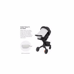 Xplory X Sun Shade, Light Grey - Protects Baby from Direct Sunlight - Lightweight, Easy to Attach to Pushchair - Made with Water-Repellent Materials &