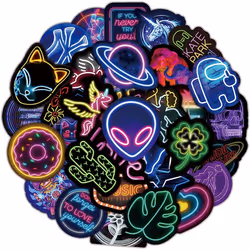 100Pcs Cool Neon Light Stickers for Kids Teens Adults, Trendy Graffiti Waterproof Vinyl Neon Stickers Pack for Water Bottle,S ...
