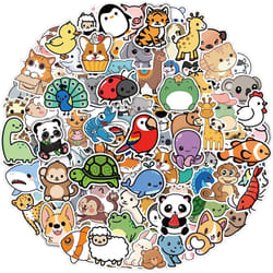 100 Pcs Cute Animal Stickers for Kids, Water Bottle Stickers Waterproof Vinyl Hydroflask Phone Skateboard Laptop Stickers, Aesthetic Sticker  for Girl
