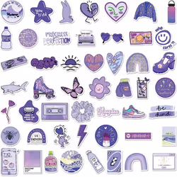 100Pcs Kawaii Purple Stickers for Water Bottles, Cute  Aesthetic Vinyl Stickers Waterproof Sticker, Laptop Guitar Stickers for Kids Teens (Purple)