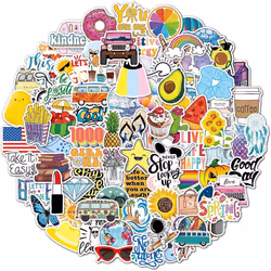 100pcs Aesthetic Notebook Sticker Pack, Vinyl Waterproof Mug Cute Stickers for Laptop, Car, Skateboard, Scrapbook, Water Bott ...