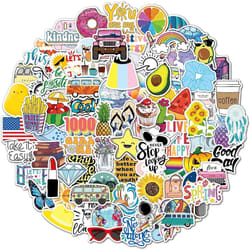 100pcs Aesthetic Notebook Sticker Pack, Vinyl Waterproof Mug Cute Stickers for Laptop, Car, Skateboard, Scrapbook, Water Bottle Decal