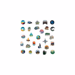 50 outdoor camping stickers, natural adventure stickers, cooler stickers and stickers, waterproof vinyl stickers for young boys and girls