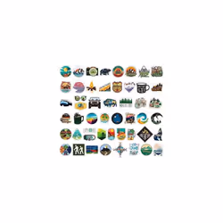 50 outdoor camping stickers, natural adventure stickers, cooler stickers and stickers, waterproof vinyl stickers for young boys and girls