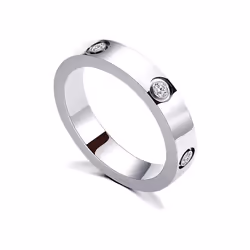 Love FriendshipRing 18K Gold Silver Rose Plated Cubic Zirconia Stainless Steel Promise Ring Wedding Band Jewelry Birthday Gif ...